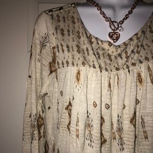 Tan blouse Lucky Brand